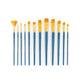 RSET-9307 - 12pc Golden Taklon Long Handle Variety Brush Set