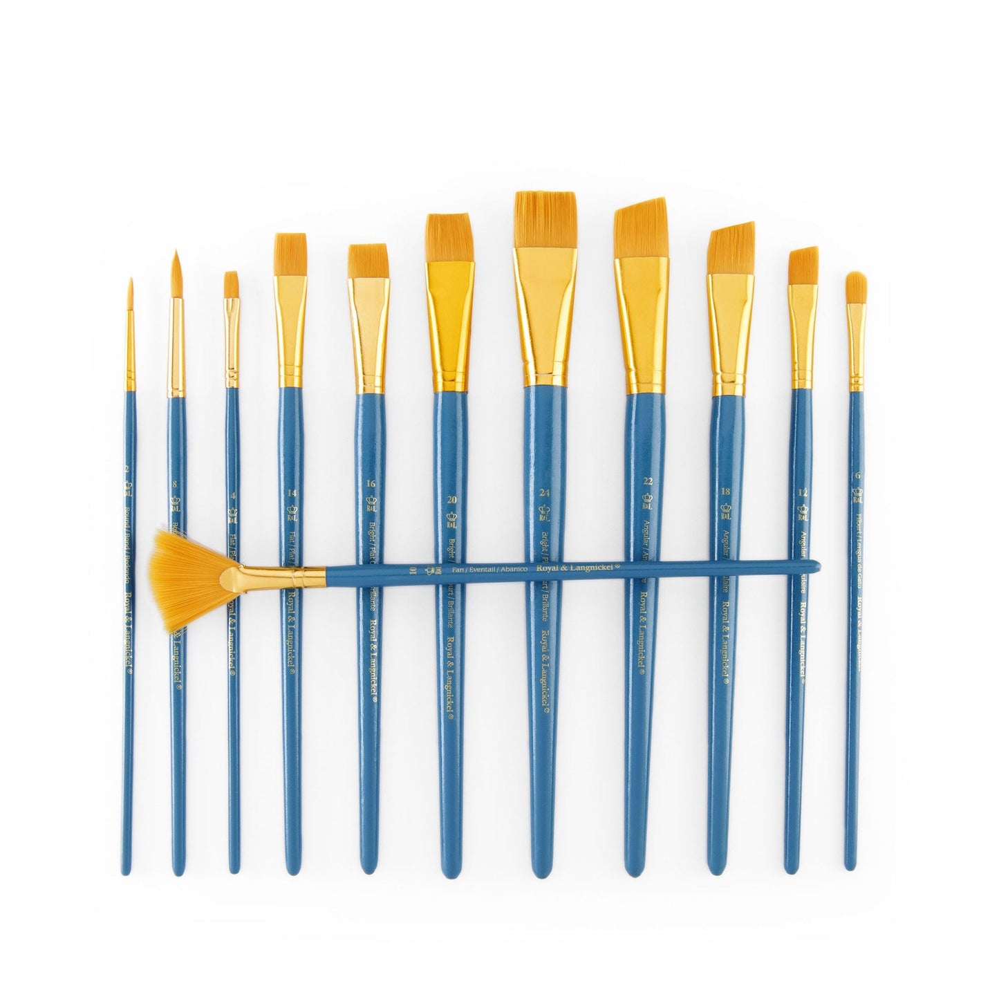 RSET-9307 - 12pc Golden Taklon Long Handle Variety Brush Set glam 3