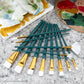 RSET-9310 - 12pc White Taklon Long Handle Variety Brush Set glam 2