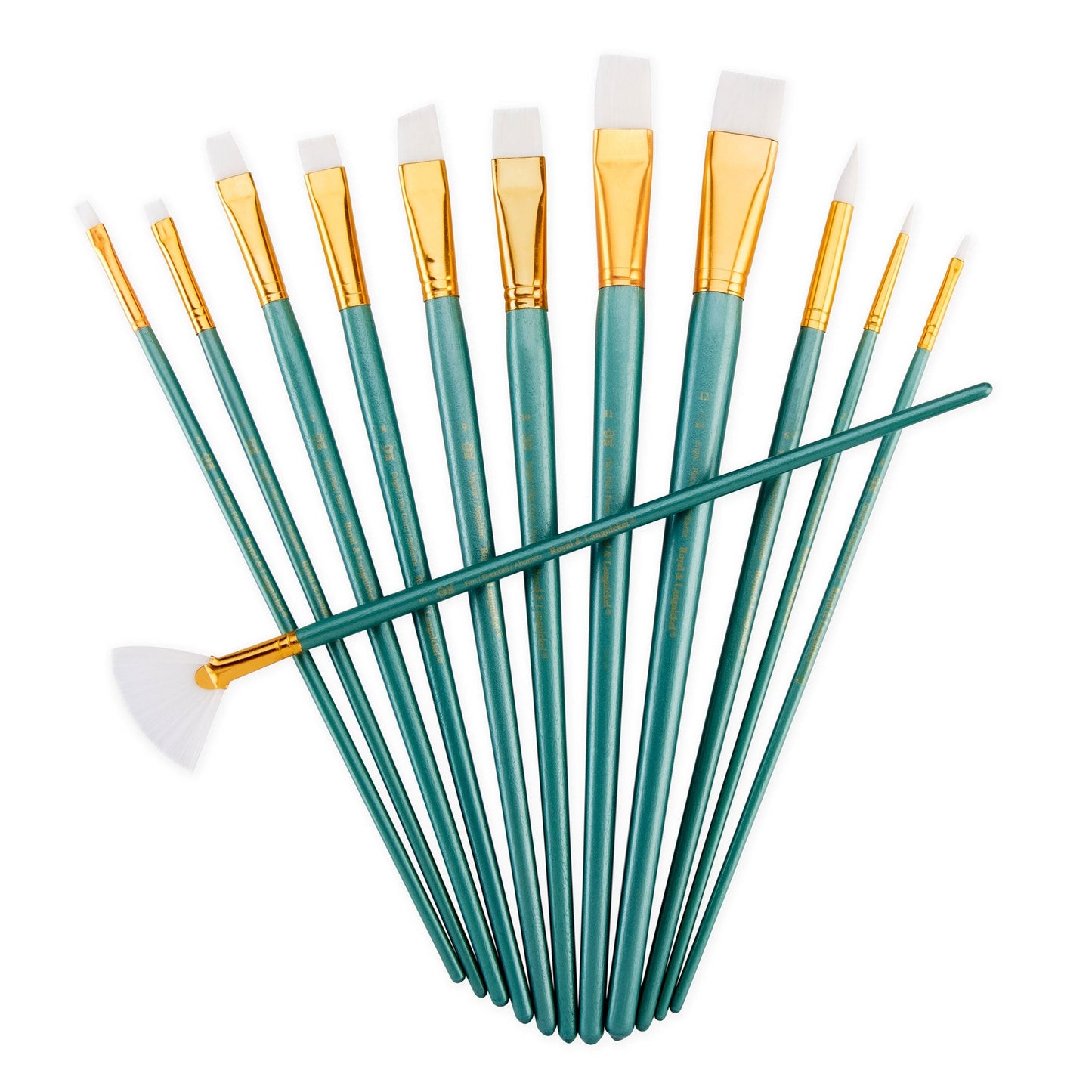 RSET-9311 - 12pc White Taklon Long Handle Variety Brush Set glam 3