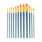 RSET-9312 - 12pc Golden Taklon Long Handle Variety Brush Set