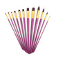 RSET-9315 - 12pc Burgundy Taklon Long Handle Variety Brush Set glam 3