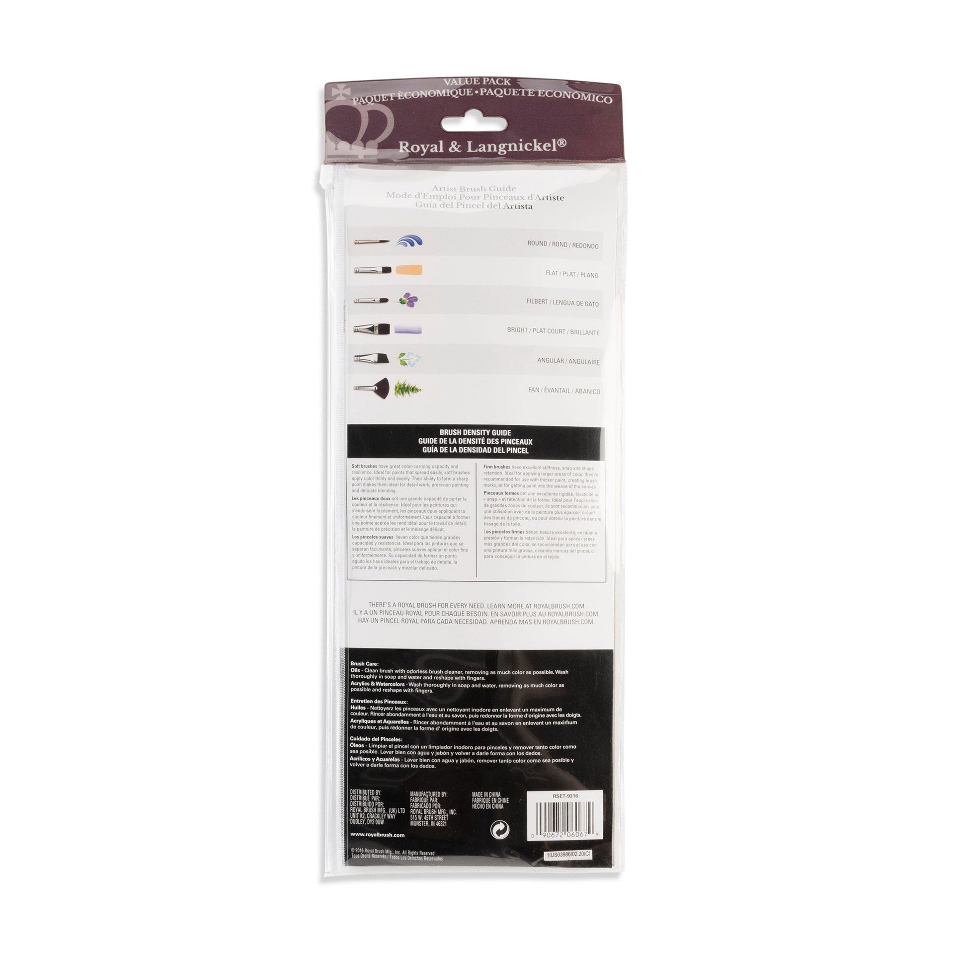 RSET-9316 | 12pc White Taklon Long Handle Variety Brush Set