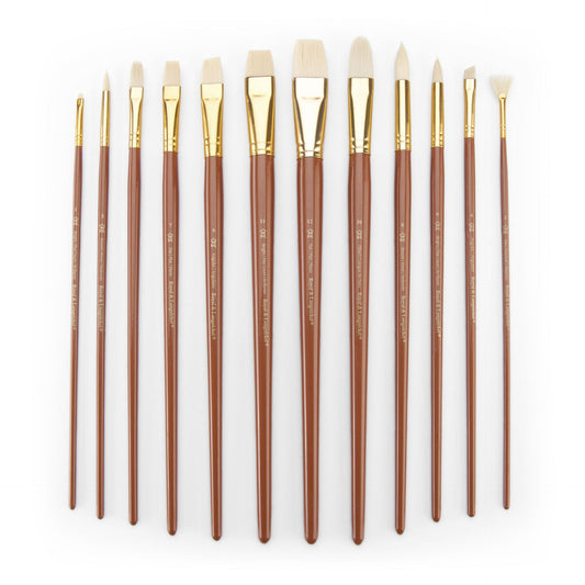 RSET-9317 - 12pc Bone Taklon Long Handle Variety Brush Set