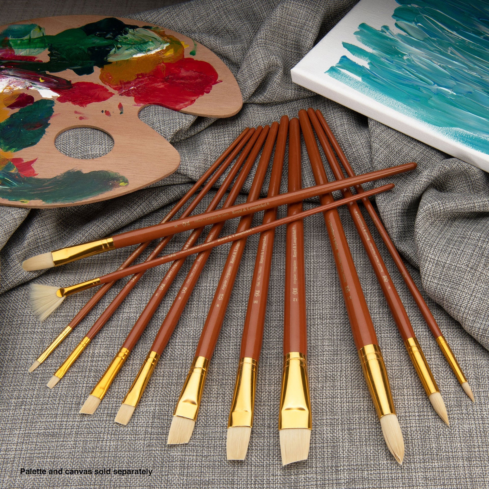 RSET-9318 | 12pc Bone Taklon Long Handle Variety Brush Set – Royal
