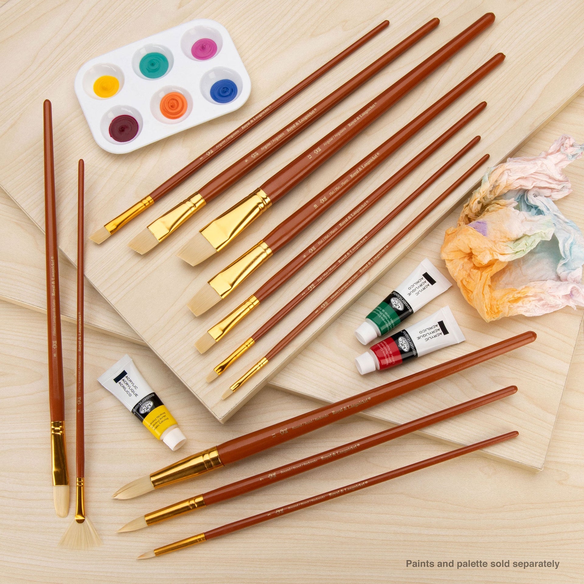 RSET-9318 | 12pc Bone Taklon Long Handle Variety Brush Set – Royal