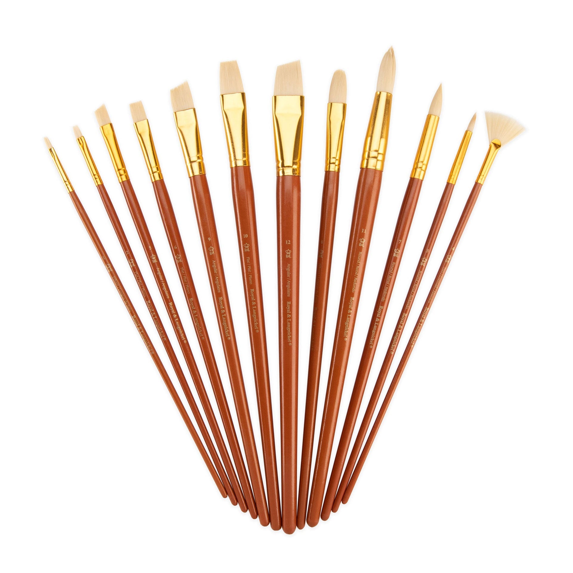 RSET-9318 | 12pc Bone Taklon Long Handle Variety Brush Set – Royal