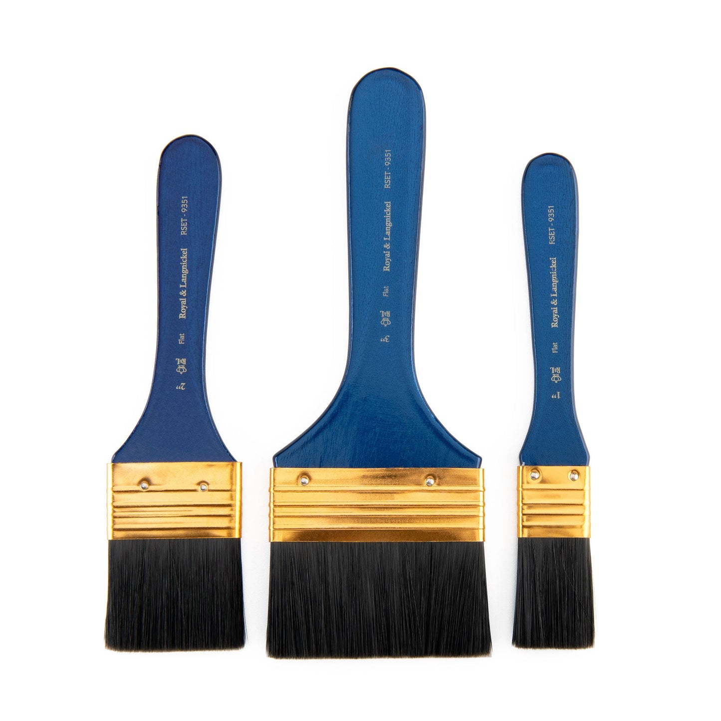 RSET-9351 - 3pc Black Taklon Flat Large Area Brush Set