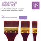 RSET-9353 - 3pc Burgundy Taklon Flat Large Area Brush Set infographic 2