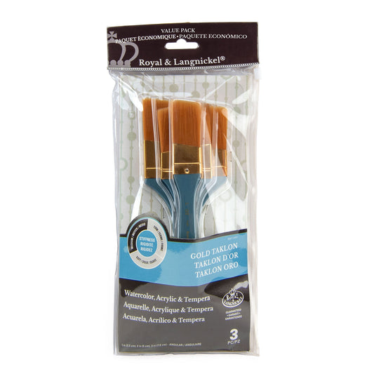 RSET-9357 - 3pc Golden Taklon Angular Large Area Brush Set packaging front