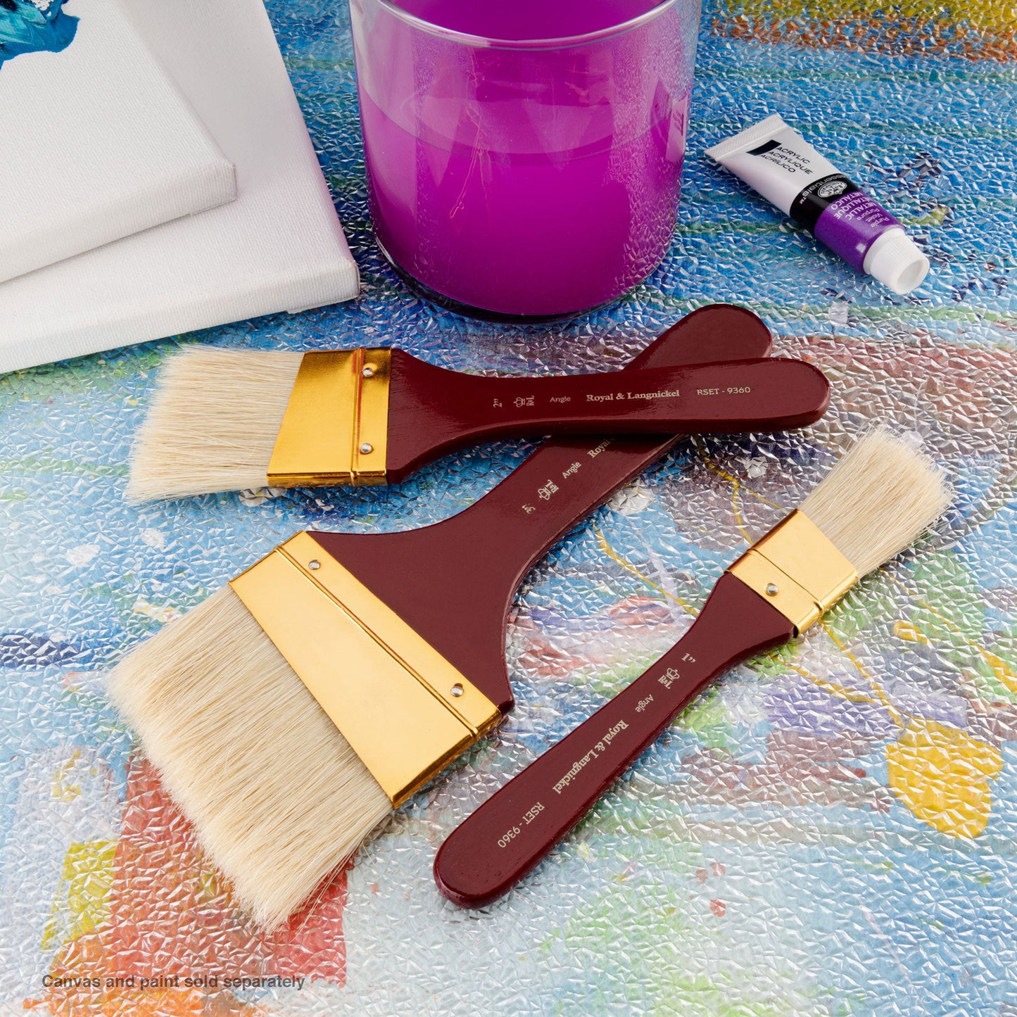RSET-9360 - 3pc Firm White Bristle Large Area Angular Brush Set glam 2