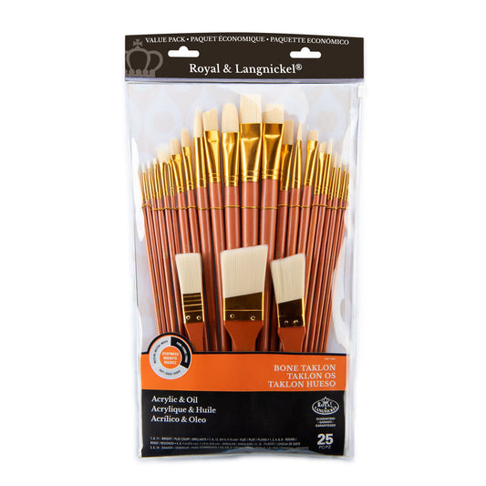 RSET-9381 - 25pc Bone Taklon Variety Brush Set packaging front