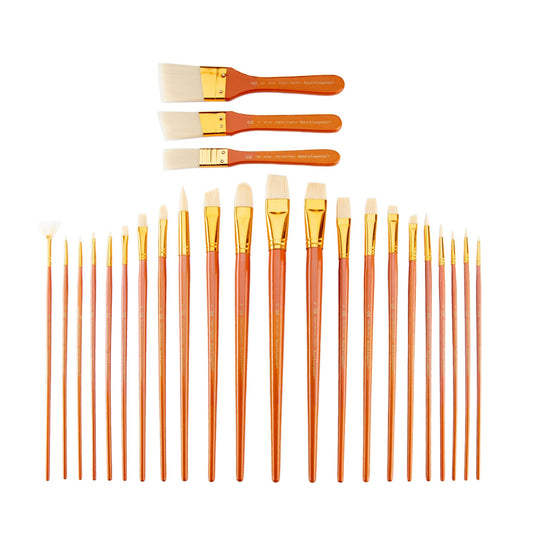 RSET-9381 - 25pc Bone Taklon Variety Brush Set