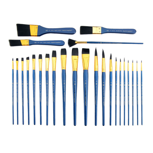 RSET-9383 - 25pc Black Taklon Variety Brush Set