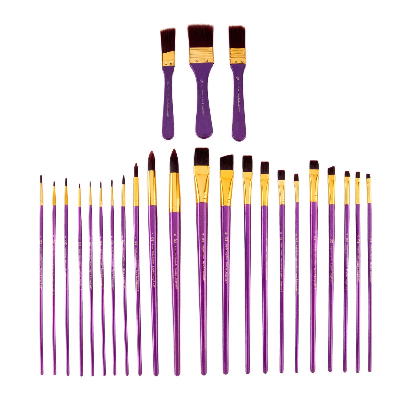 RSET-9386 - 25pc Burgundy Taklon Variety Brush Set