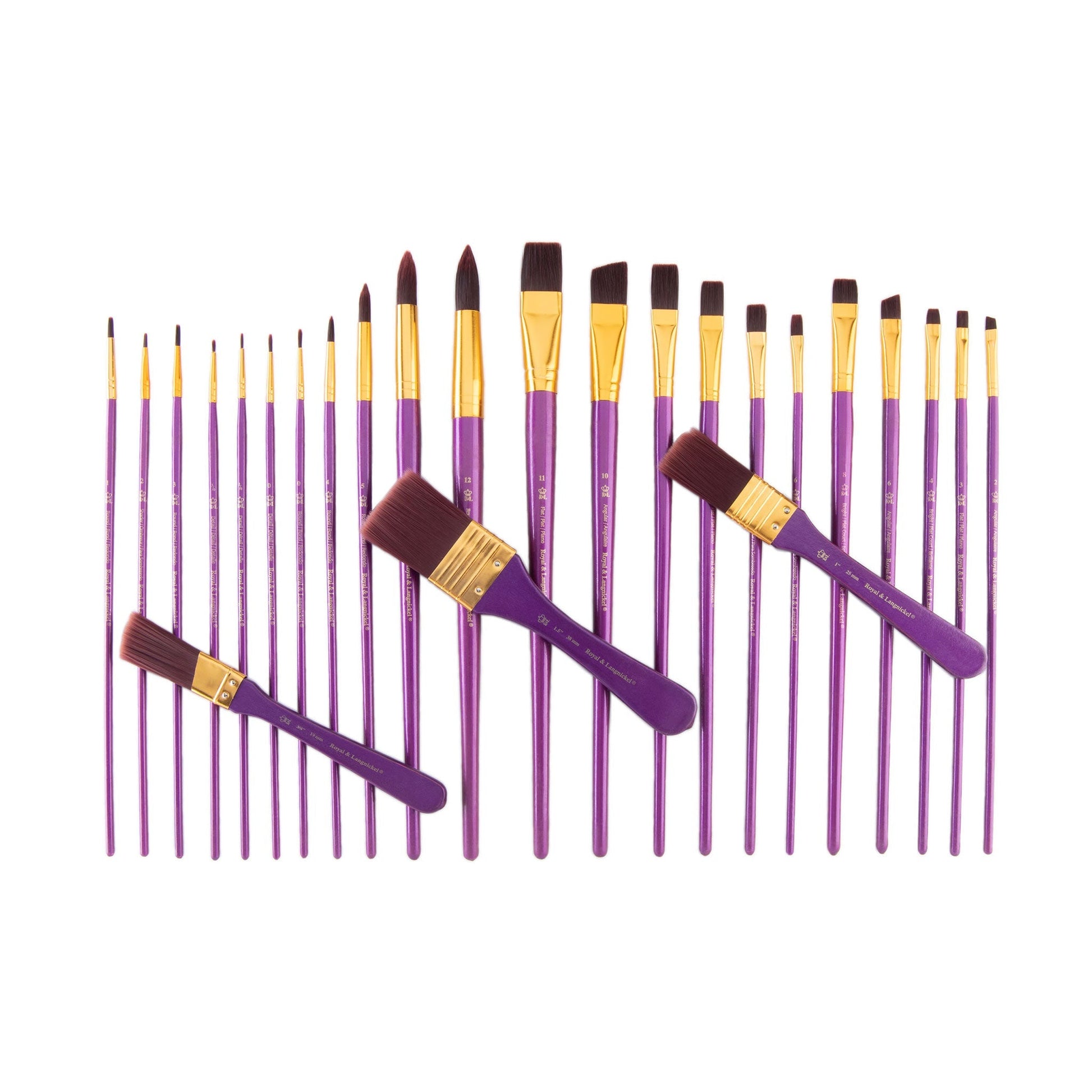 RSET-9386 - 25pc Burgundy Taklon Variety Brush Set glam 3