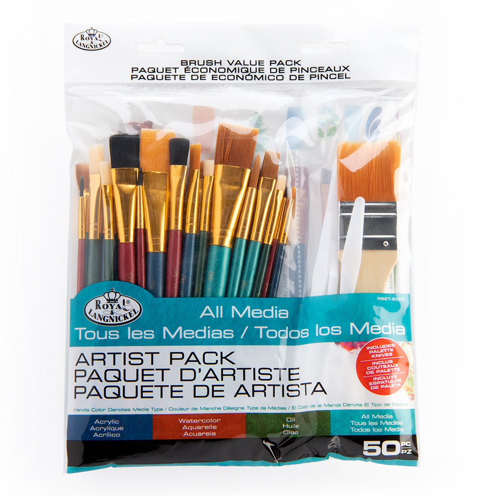 RSET-9388 - 50pc All Media Variety Artist Brush Set