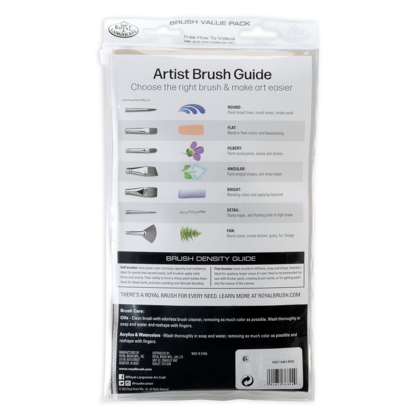 RSET-9401 | Acrylic 15pc Golden Taklon Variety Brush Set