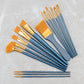 RSET-9401 - Acrylic 15pc Golden Taklon Variety Brush Set glam