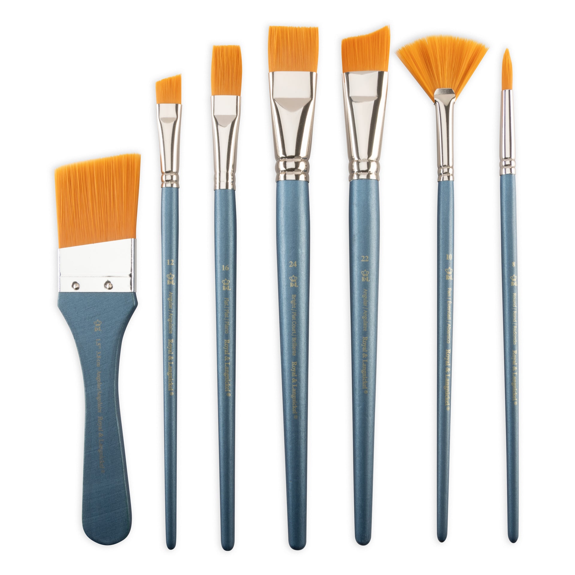RSET-9401 | Acrylic 15pc Golden Taklon Variety Brush Set – Royal