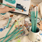 RSET-9404 | 15pc Brown Taklon Long Handle Variety Brush Set