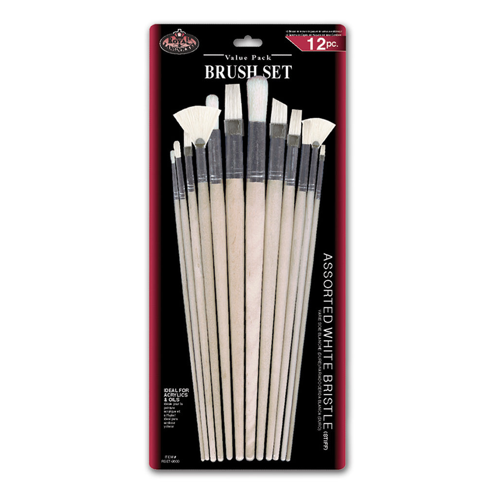 RSET-9600 - 12pc Bristle Long Handle Variety Brush Set