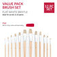 RSET-9601 - 12pc White Bristle Long Handle Flat Brush Set infographic 1