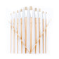 RSET-9601 - 12pc White Bristle Long Handle Flat Brush Set glam 3