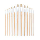 RSET-9601 - 12pc White Bristle Long Handle Flat Brush Set