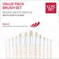 RSET-9602 - 12pc Stiff White Bristle Round Brush Set infographic 1