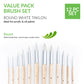 RSET-9606 - 12pc White Taklon Round Brush Set infographic 1