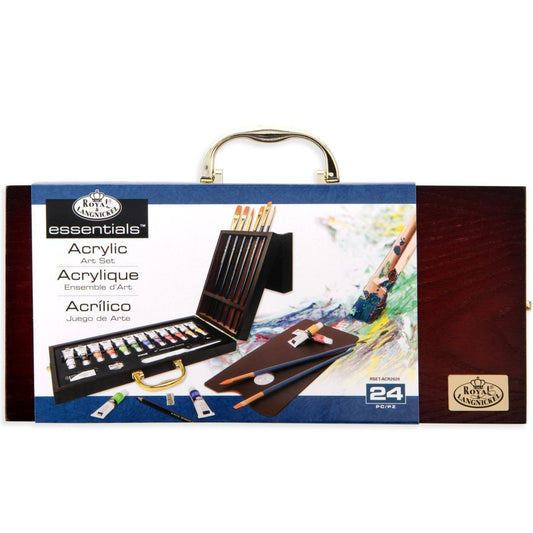 RSET-ACR2020 - Essentials™ 24pc Acrylic Painting Long Handle Travel Art Set packaging front