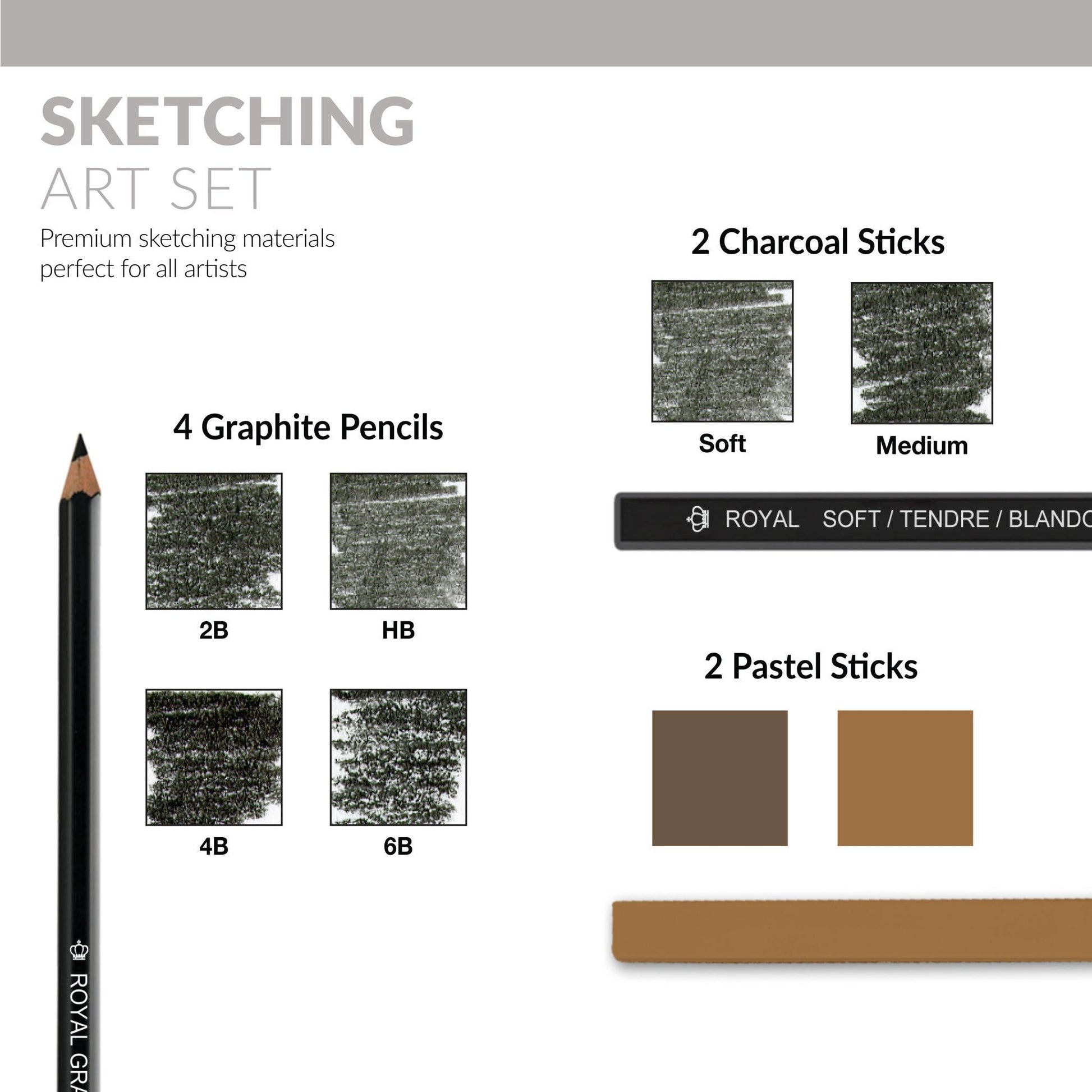 RSET-ART2509 - 13pc Sketching Set infographic 3