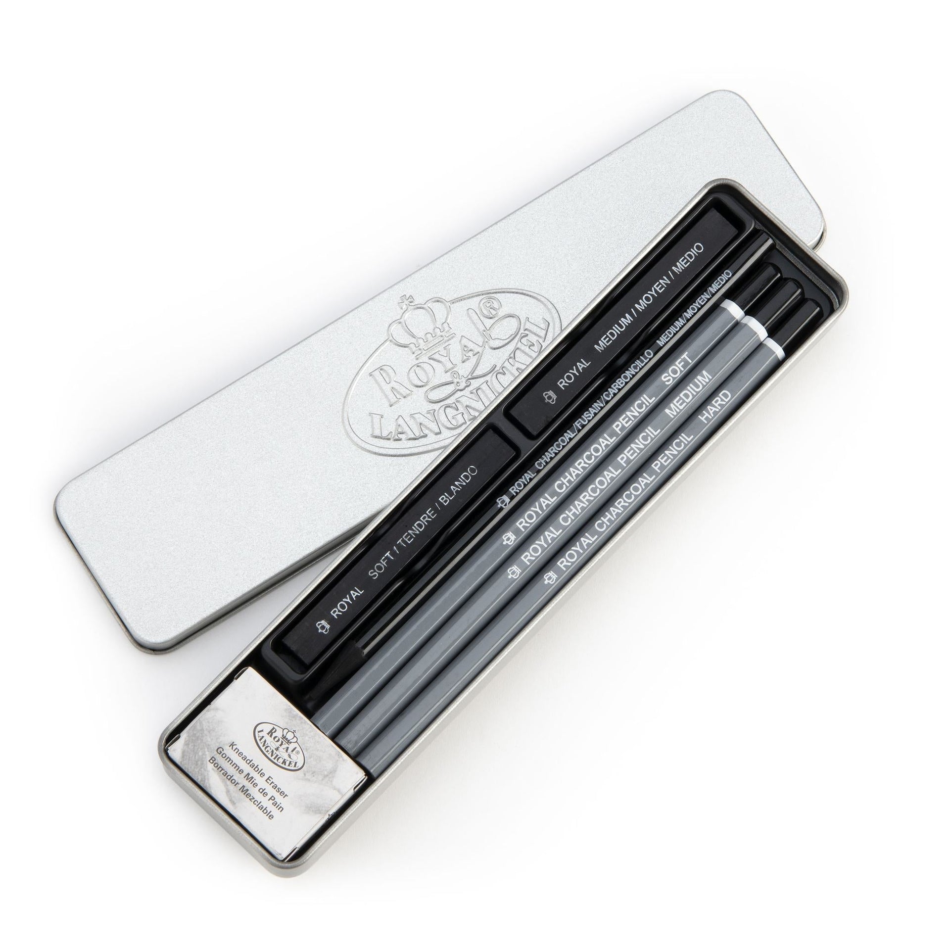 RSET-ART2612 | 8pc Charcoal Mini Tin Set – Royal & Langnickel