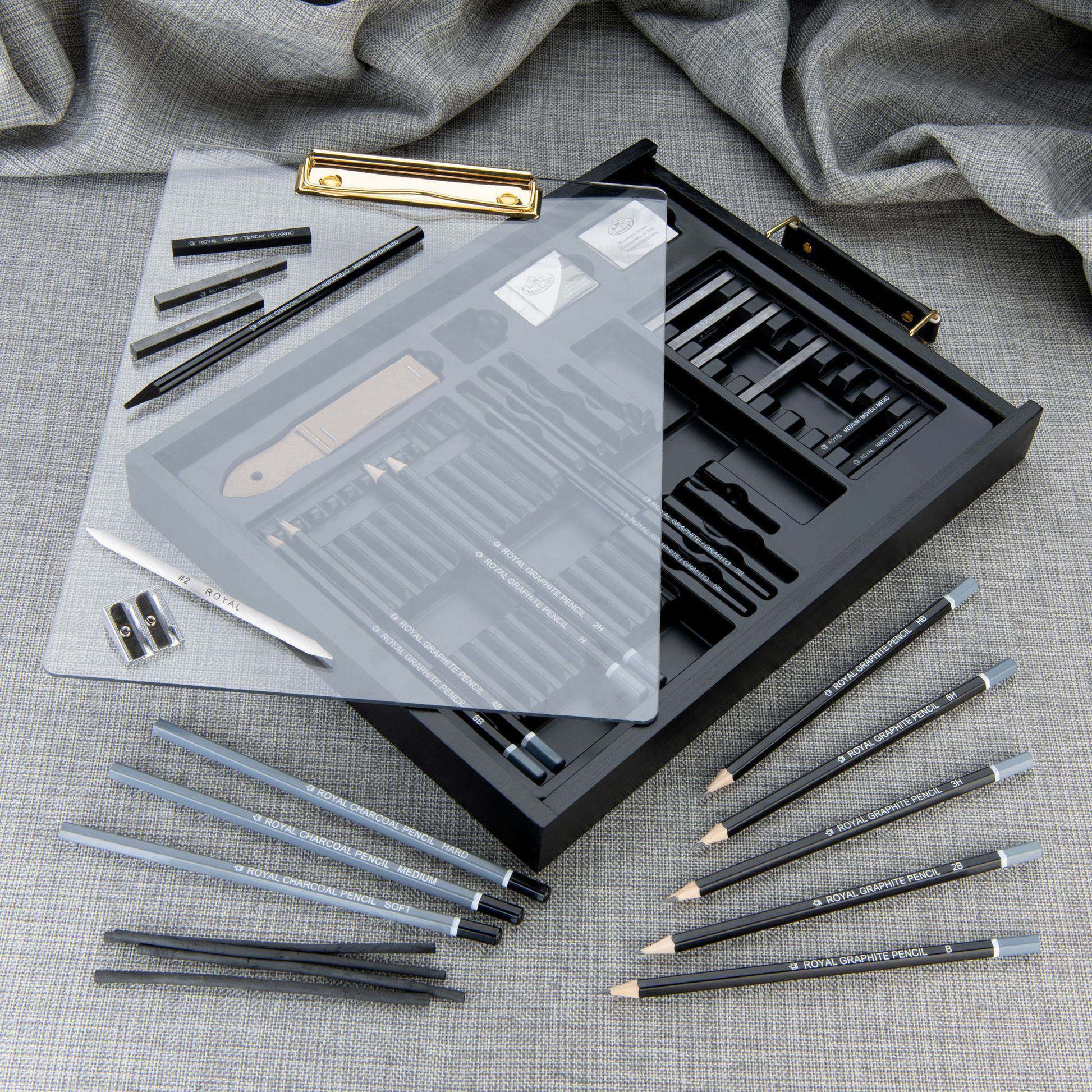 RSET-ART4102 - essentials™ 35pc Black Series Sketching Art Set glam 2