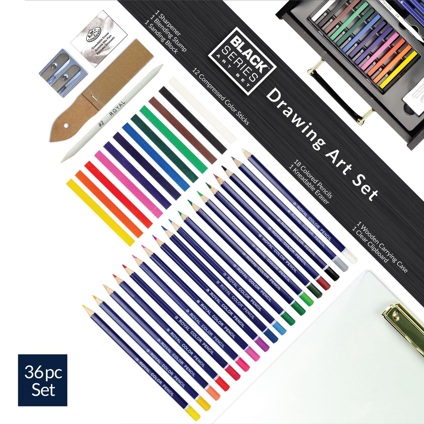 RSET-ART4103 - essentials™ 36pc Black Series Drawing Art Set infographic 2