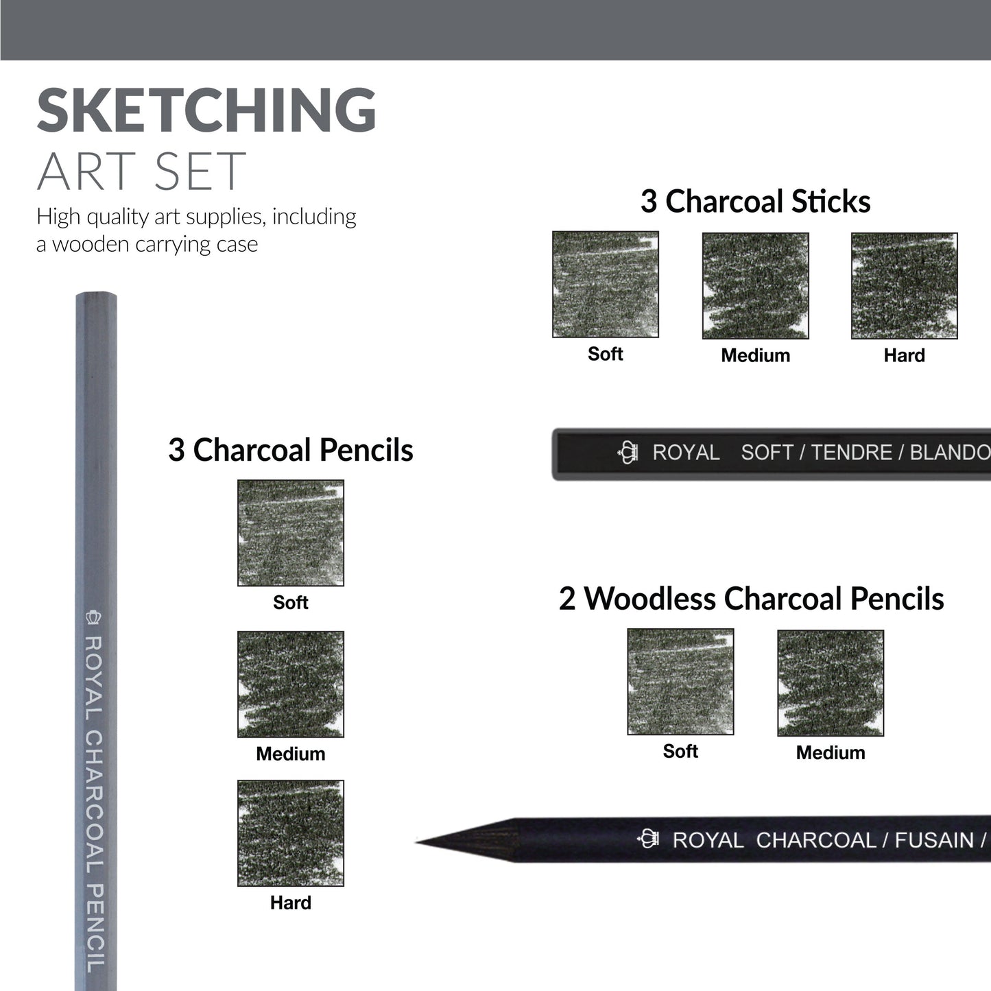 RSET-ART4202 | essentials™ 52pc Black Series Sketching Art Set