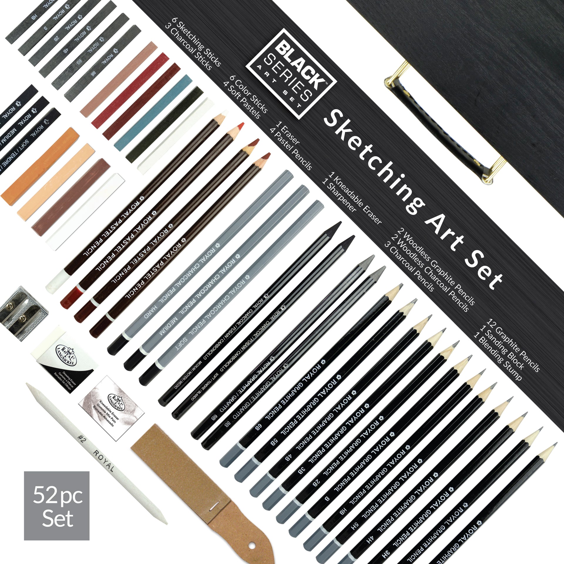 RSET-ART4202 | essentials™ 52pc Black Series Sketching Art Set