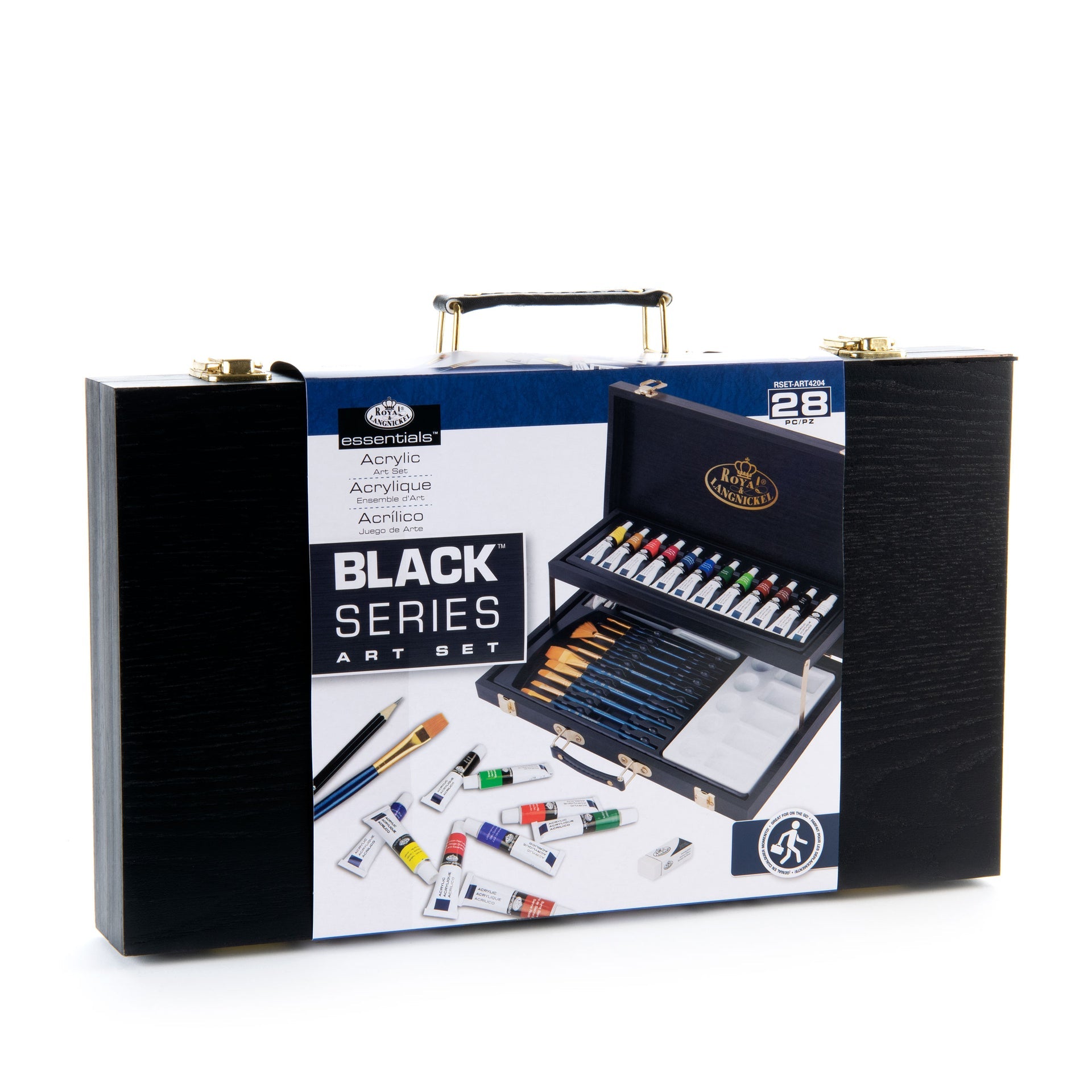 RSET-ART4204 | essentials™ 28pc Black Series Acrylic Wooden Box