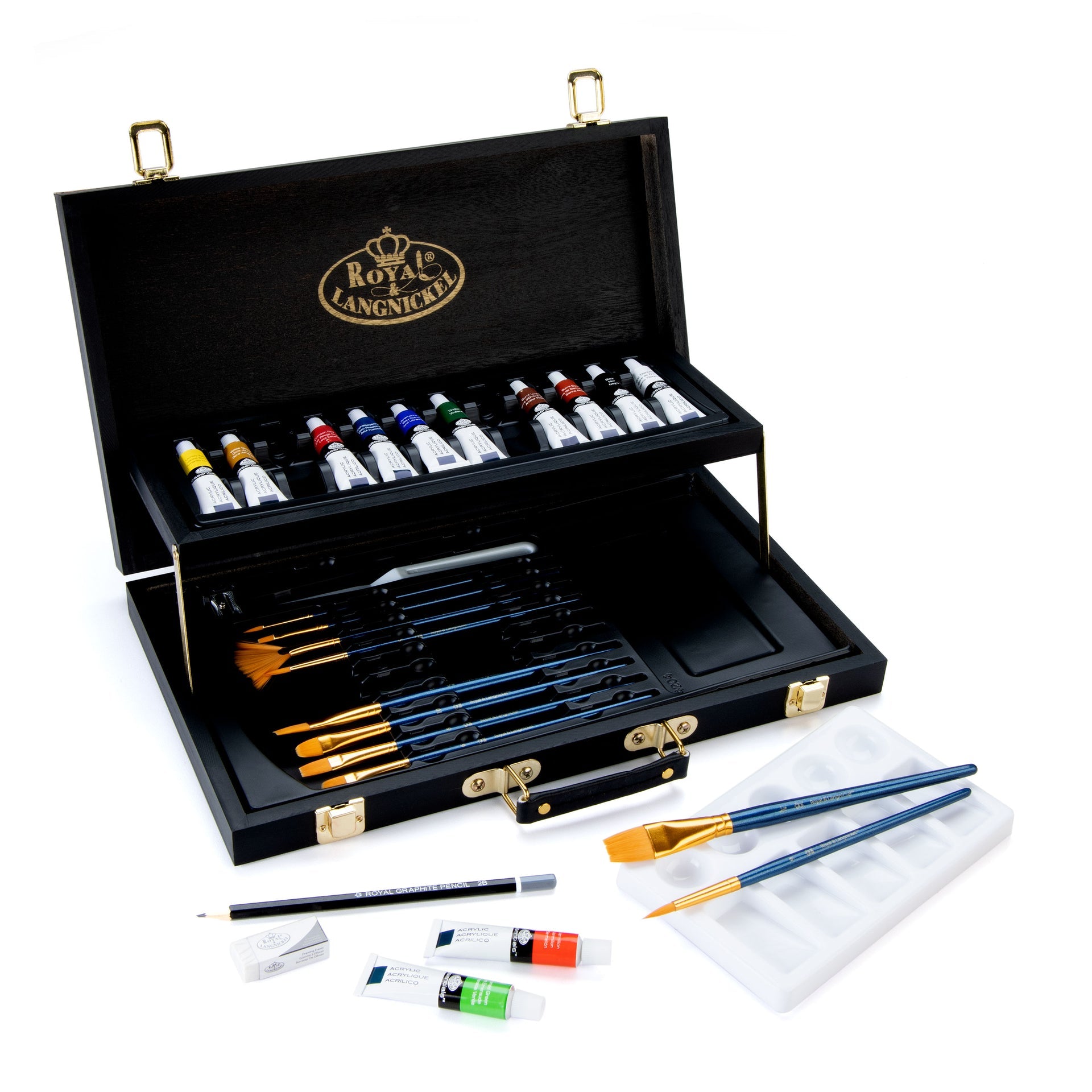 RSET-ART4204 | essentials™ 28pc Black Series Acrylic Wooden Box