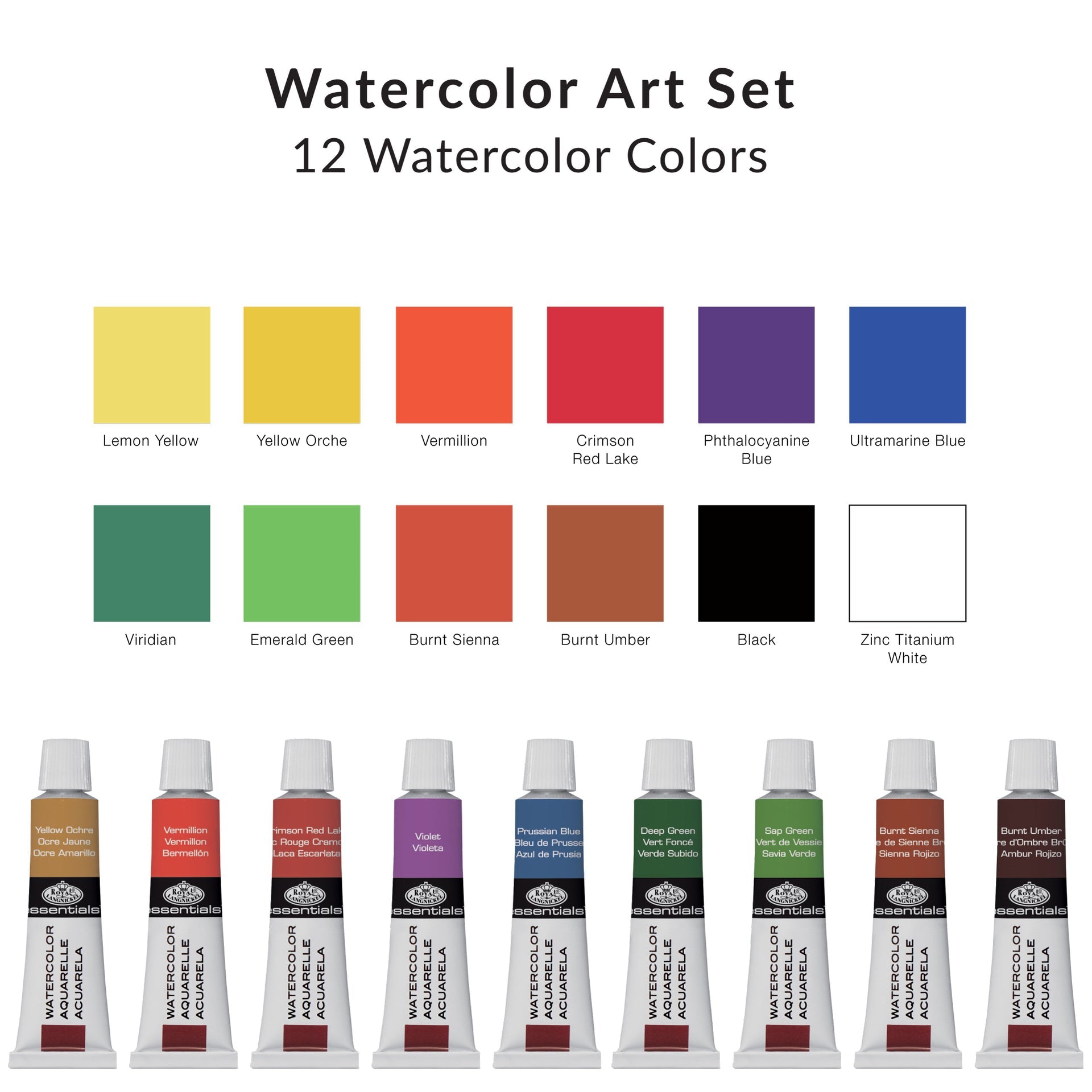 RSET-ART4205 | Essentials™ 28pc Black Series Watercolor Wooden Box