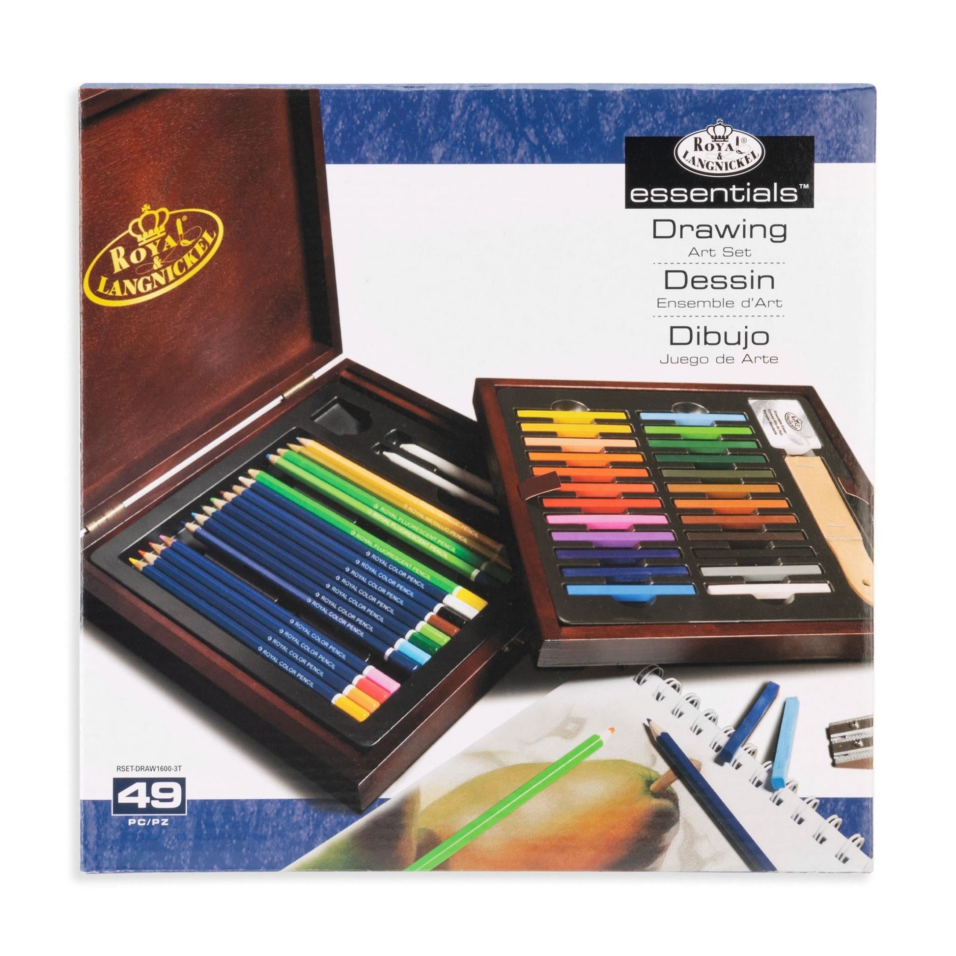 RSET-DRAW1600 - Essentials™ 49pc Drawing Travel Art Set packaging front