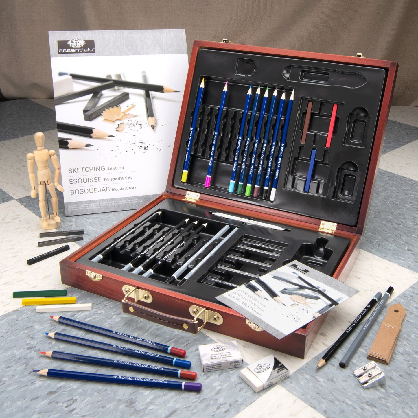 RSET-DS2030 - Essentials™ 45pc Sketching & Drawing Travel Art Set glam 3