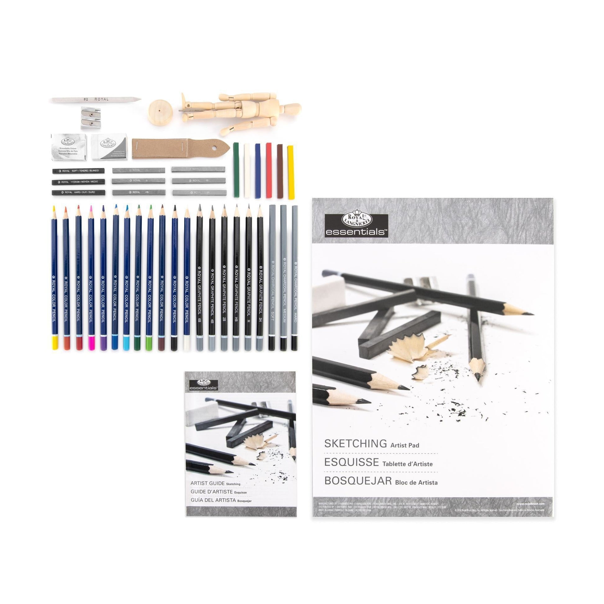 RSET-DS2030 - Essentials™ 45pc Sketching & Drawing Travel Art Set glam 1