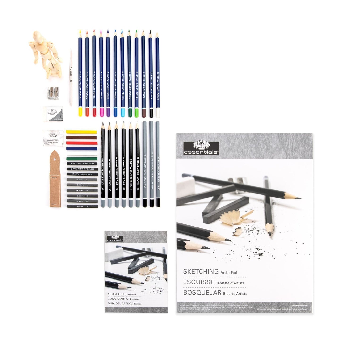 RSET-DS2030 - Essentials™ 45pc Sketching & Drawing Travel Art Set glam 6