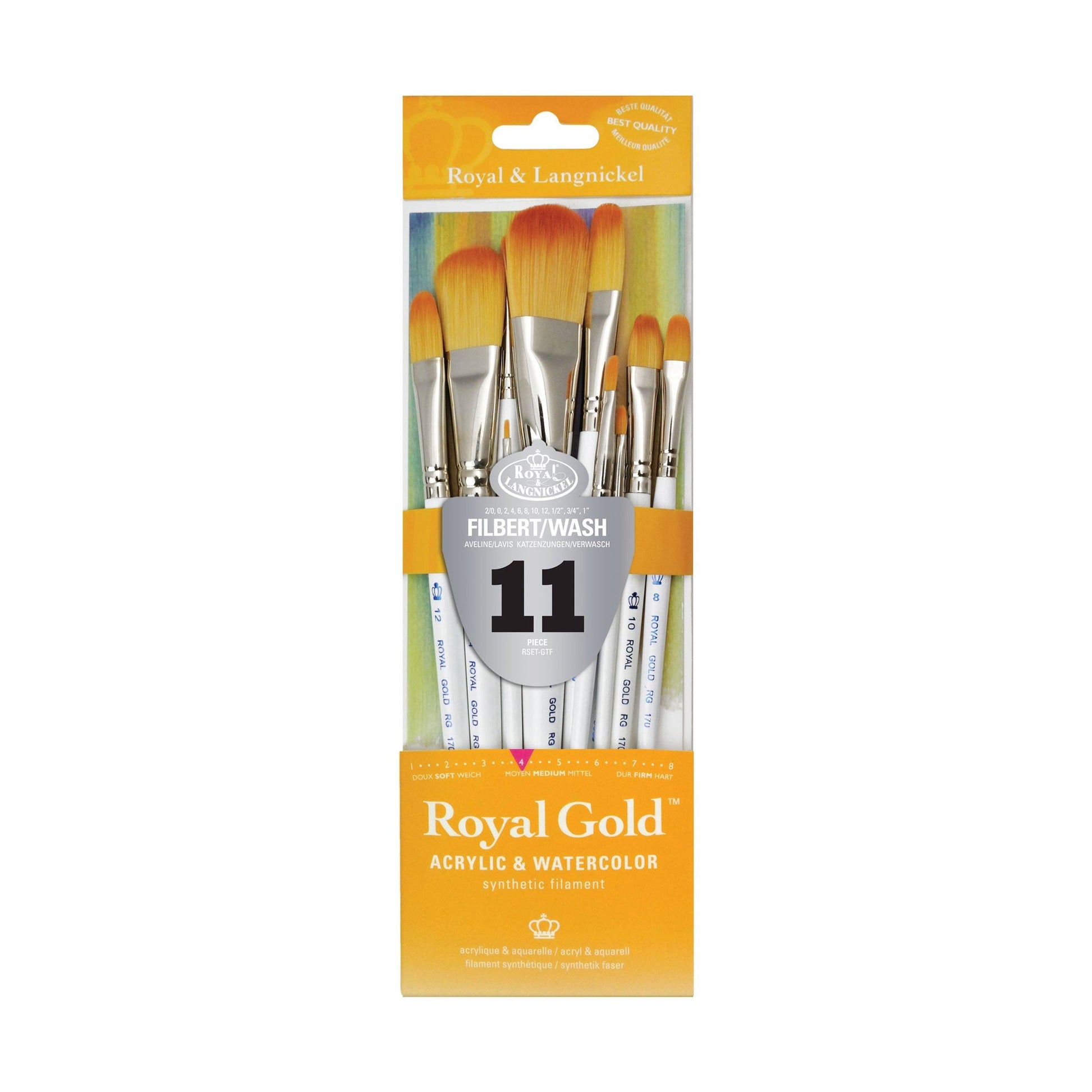 RSET-GTF - Royal Gold™ 11pc Filbert/Wash Brush Set packaging front