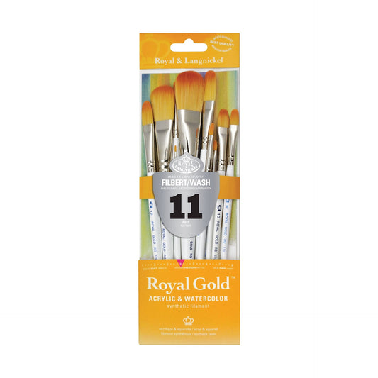 RSET-GTF - Royal Gold™ 11pc Filbert/Wash Brush Set packaging front