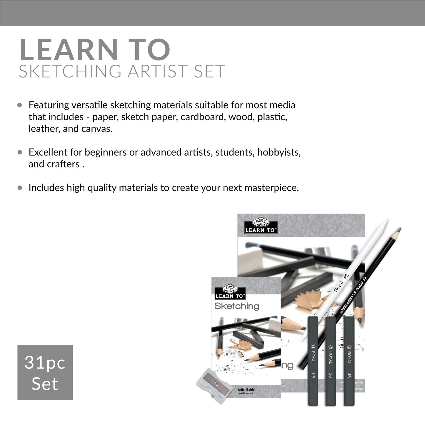 RSET-LT252 | Learn To™ 31pc Sketching Art Set