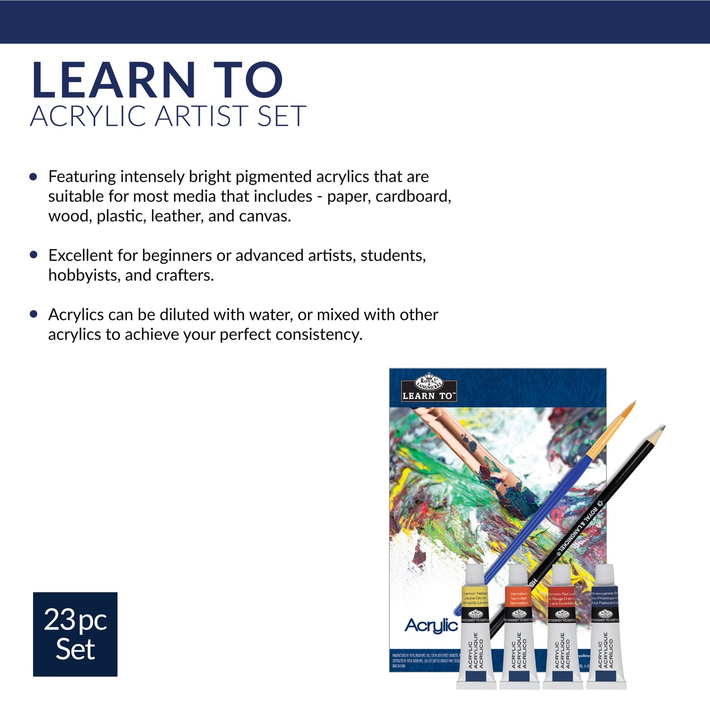 RSET-LT254 | Learn To™ 23pc Acrylic Art Set