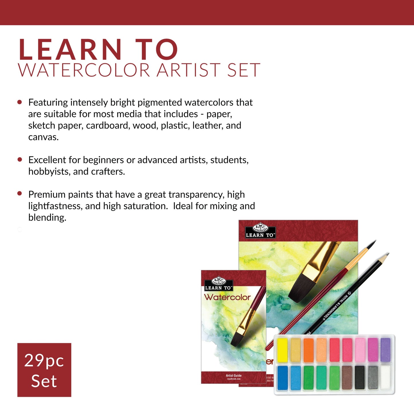 RSET-LT258 | Learn To™ 29pc Watercolor Cake Art Set